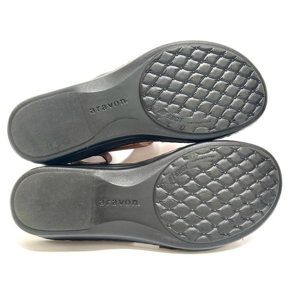 Aravon Leather Candance Comfort Sandals by New Balance Tan Brown, Size 10 - Picture 11 of 12